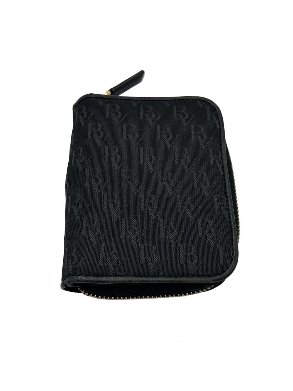 Bottega Veneta Black Canvas & Leather Signature Logo Wallet